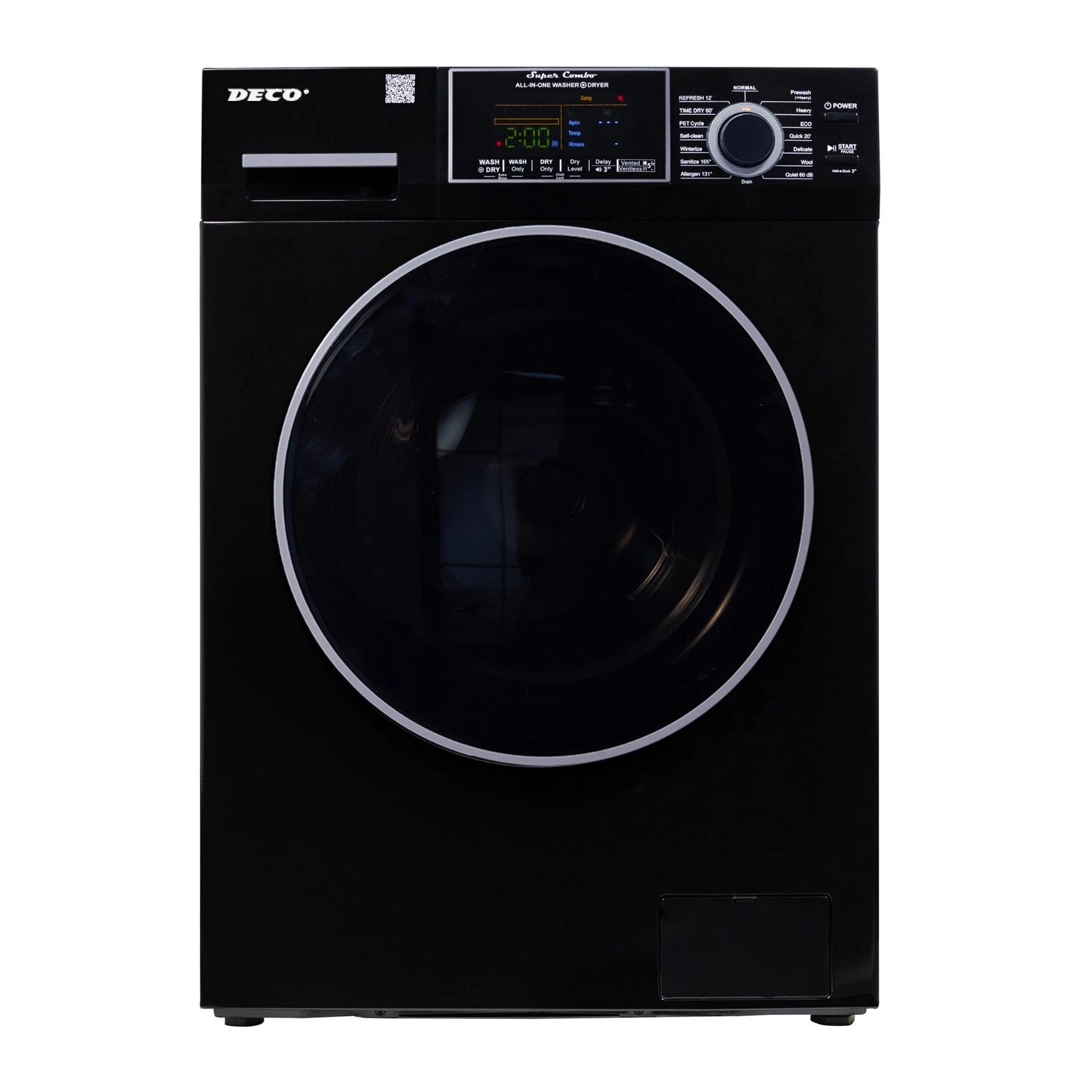 DECO All-in-One Washer Dryer VENTLESS/VENTED PET c